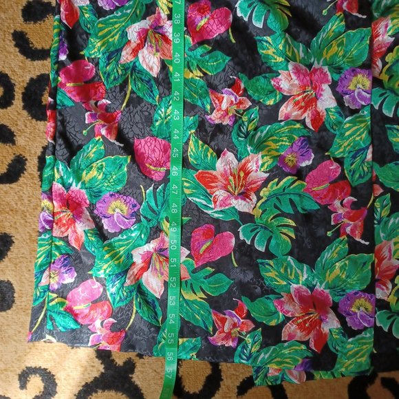 Mint Condition Vintage Tropical Jungle Print Dressing Gown With Pockets - Picture 10 of 10
